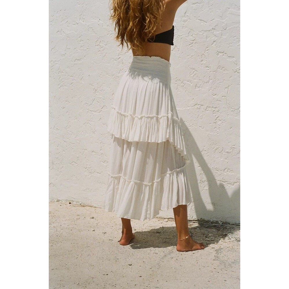 Free People Free-Est The Convertible Skirt Tube Midi Dress Smocked XS 287383 - Picture 2 of 11